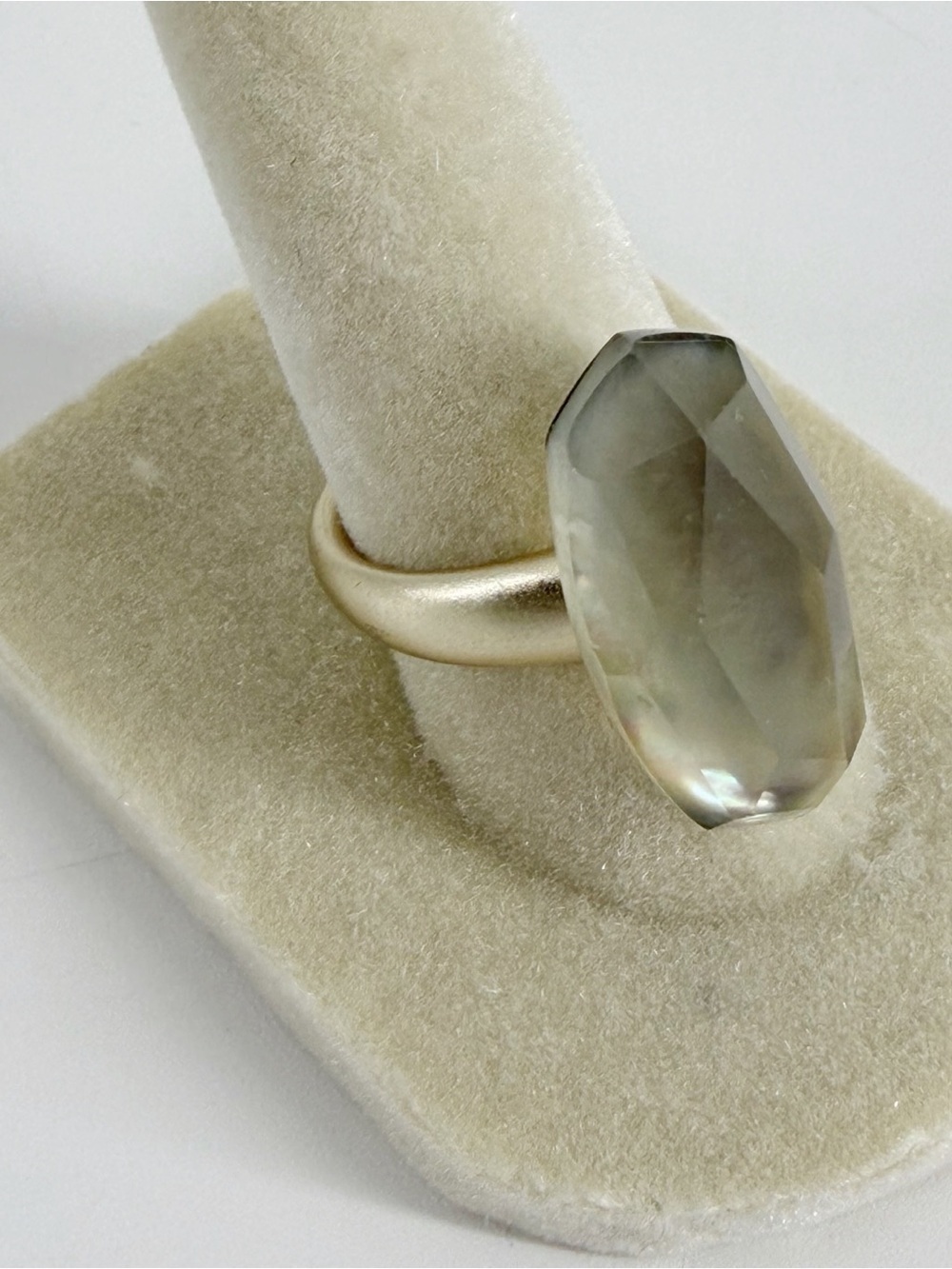 Kendra Scott Dani Cocktail Ring Gray Silver Size 6.5-7 - Picture 2 of 6